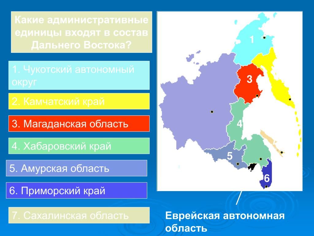 Дальний восток какой субъект рф