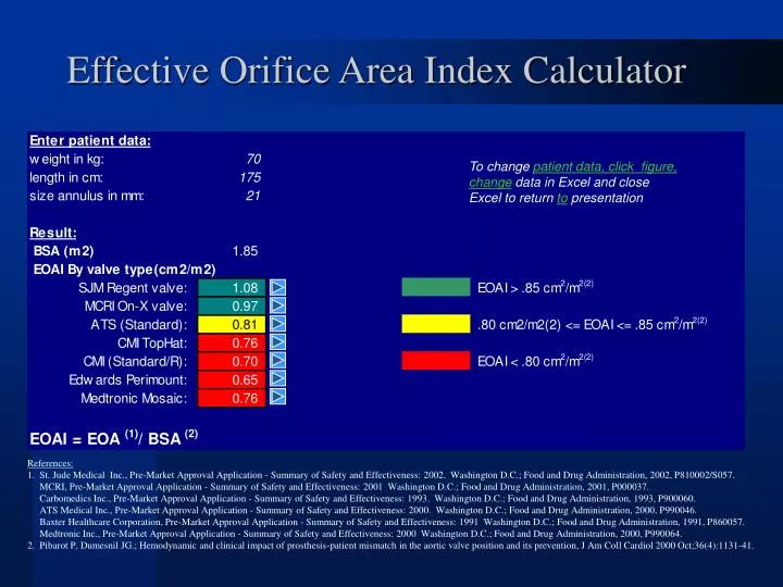 PPT Effective Orifice Area Index Calculator PowerPoint Presentation