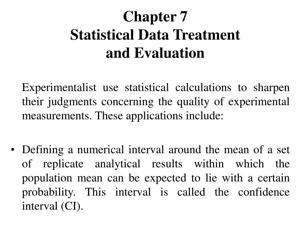 research paper statistical treatment of data