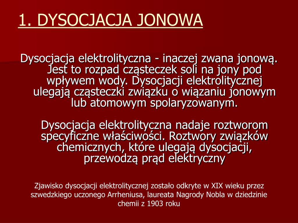 Co To Jest Dysocjacja Elektrolityczna PPT - DYSOCJACJA ELEKTROLITYCZNA SOLI PowerPoint Presentation, free