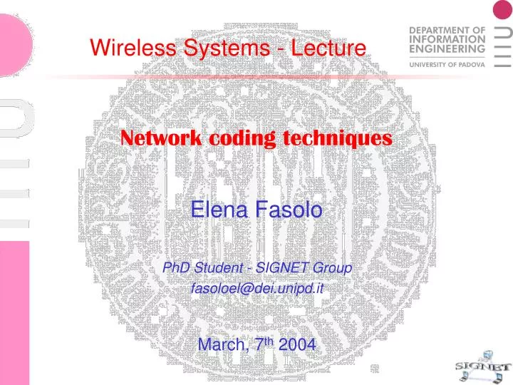 PPT - Network coding techniques PowerPoint Presentation, free download ...