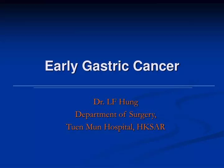 early gastric cancer n.