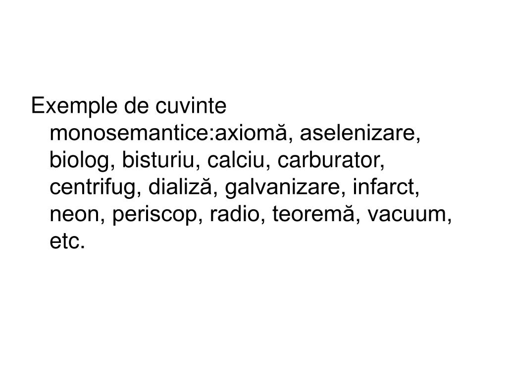 Exemple de cuvinte polisemantice