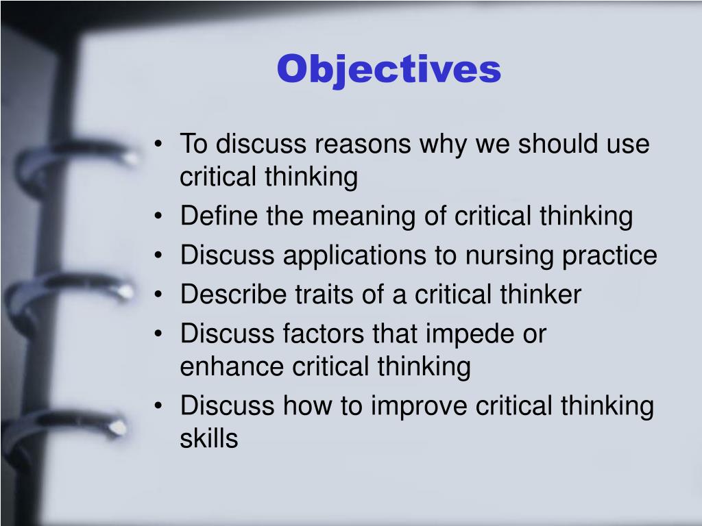 objectives critical thinking