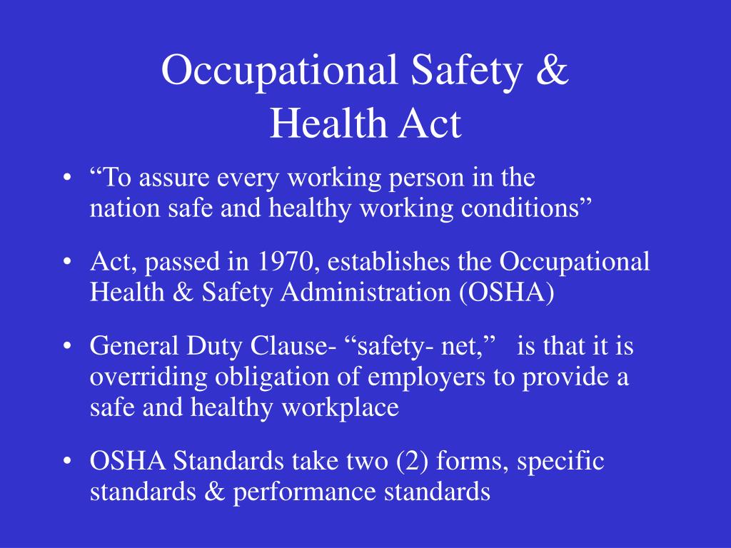 occupational health and safety act presentation