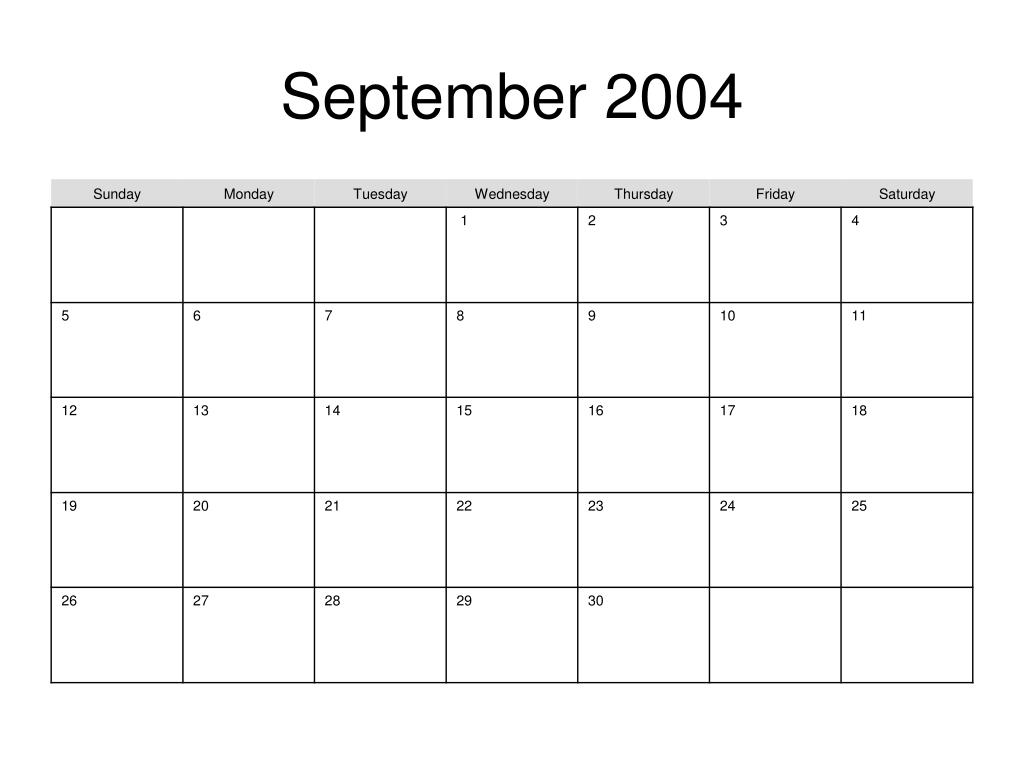 PPT - 2004 Monthly Calendar PowerPoint Presentation, free download - ID 