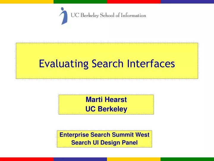 evaluating search interfaces n.