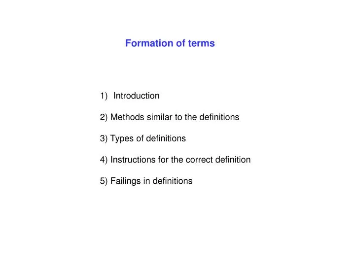 PPT - Formation of terms PowerPoint Presentation, free download - ID ...
