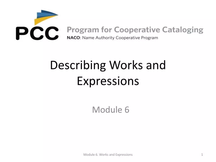 describing works and expressions n.