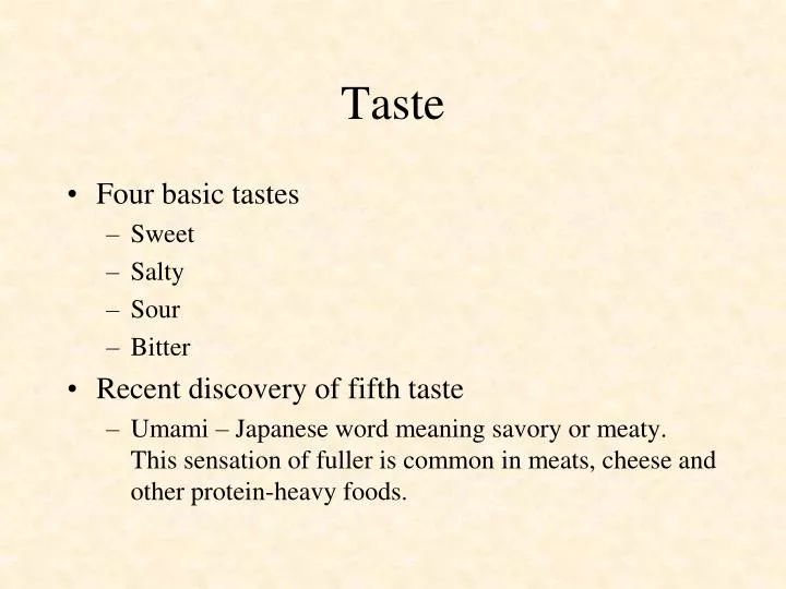 PPT Taste PowerPoint Presentation, free download ID6776354