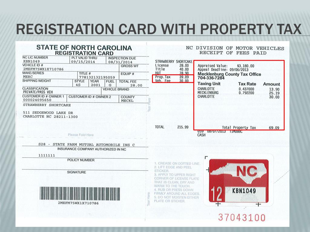 How Is Vehicle Property Tax Calculated In Nc at Joan Pattison blog