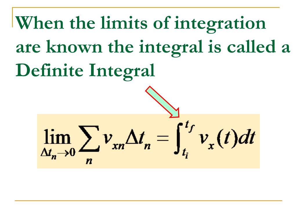 PPT - The Integral and Kinematics PowerPoint Presentation, free