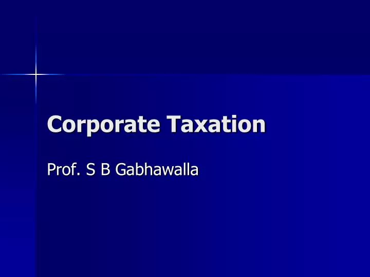 corporate taxation n.