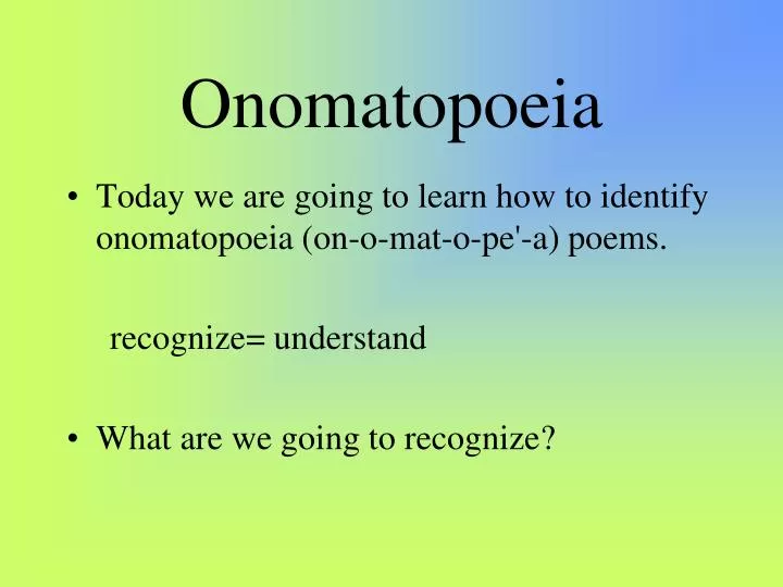 PPT Onomatopoeia PowerPoint Presentation, free download ID6778920