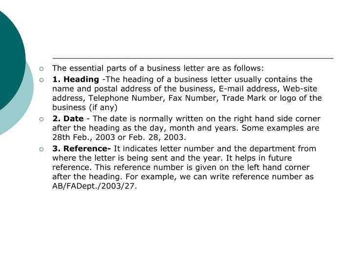 essential parts of a business letter essential parts of a business letter