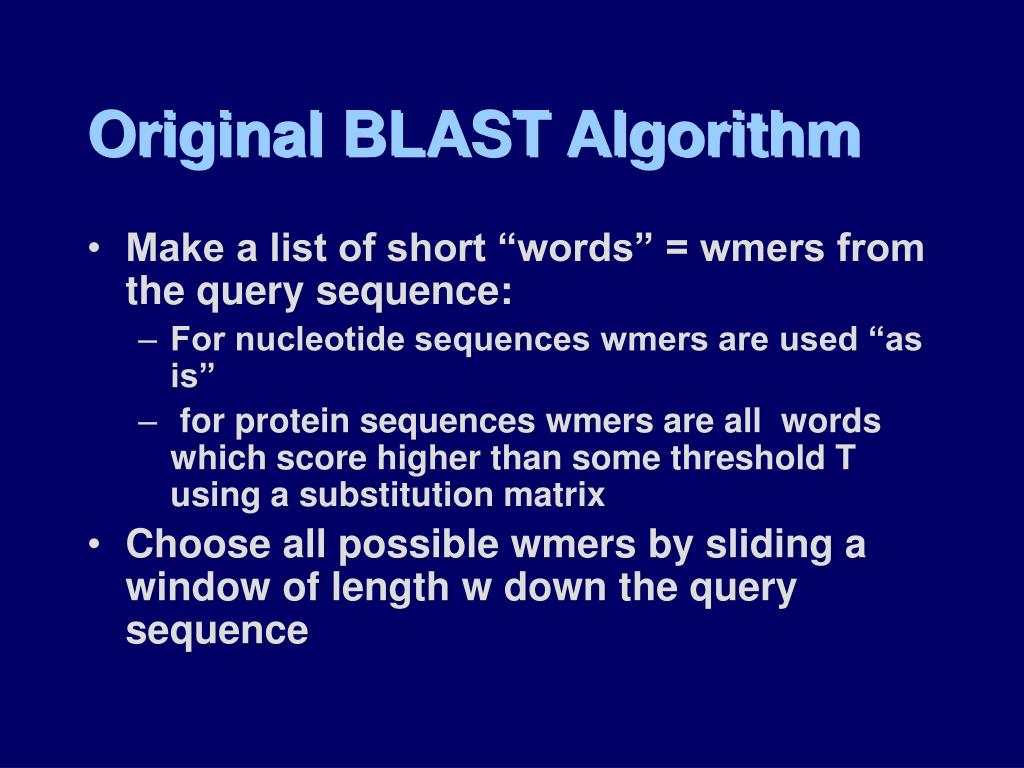 PPT - Database Searching:BLAST and FASTA PowerPoint ...