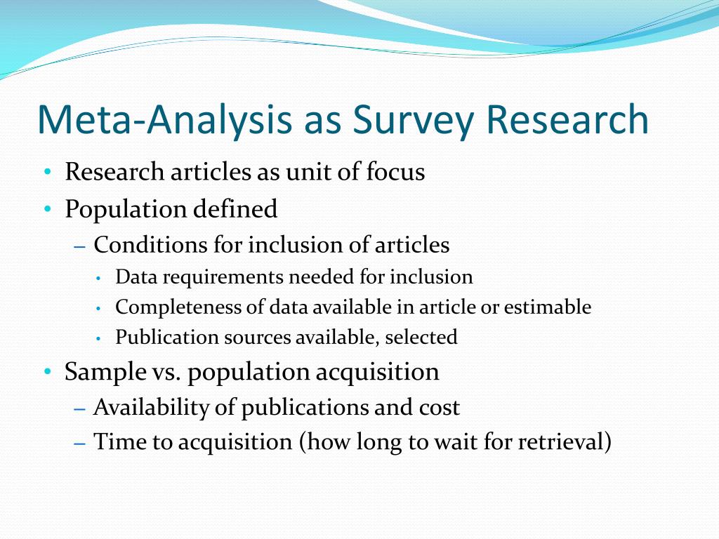 what is meta analytic research