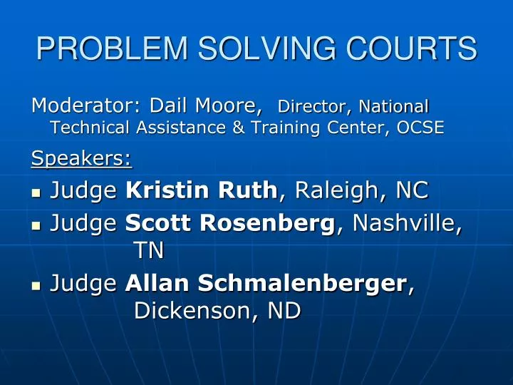 what are the problem solving courts