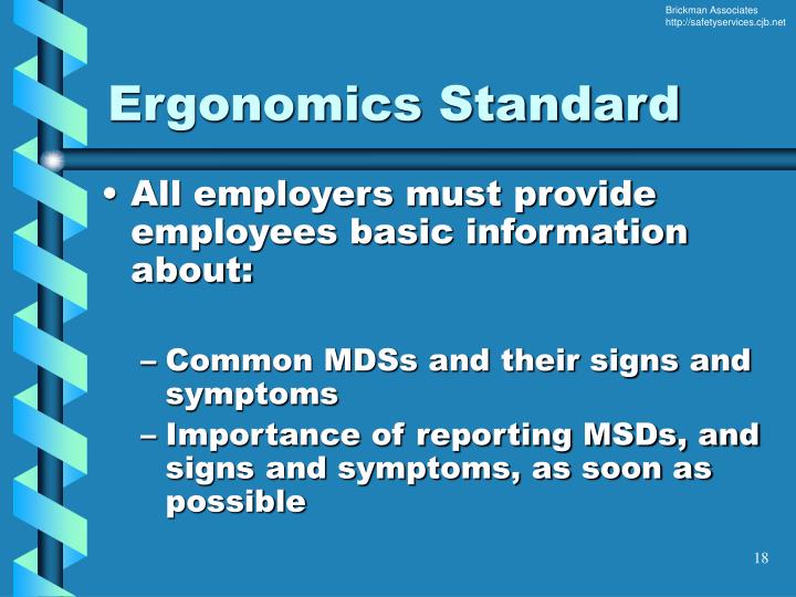 PPT OSHA’s New Ergonomics Standard 29 CFR 1910.900 PowerPoint