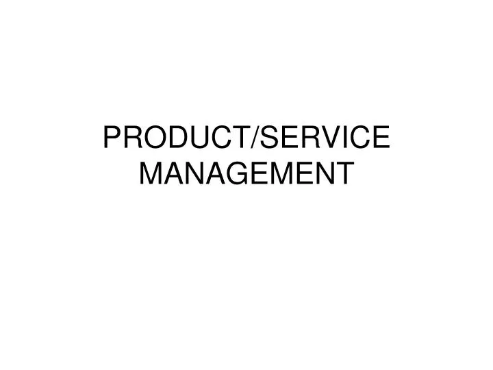 product service management n.