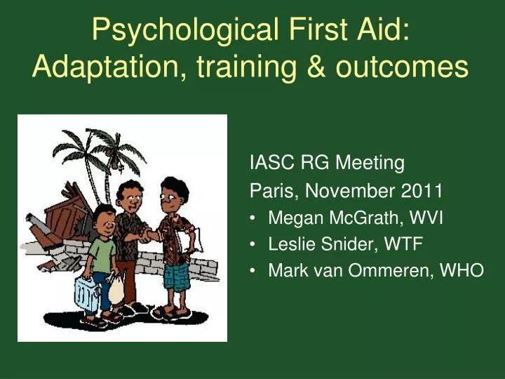 psychological first aid adaptation training outcomes n.