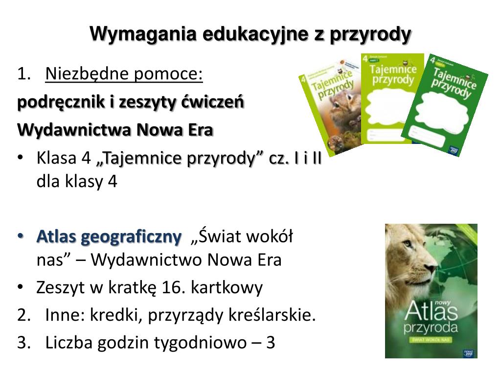 Wymagania Na Poszczególne Oceny Z Przyrody Nowa Era PPT - Przyroda PowerPoint Presentation, free download - ID:6781124