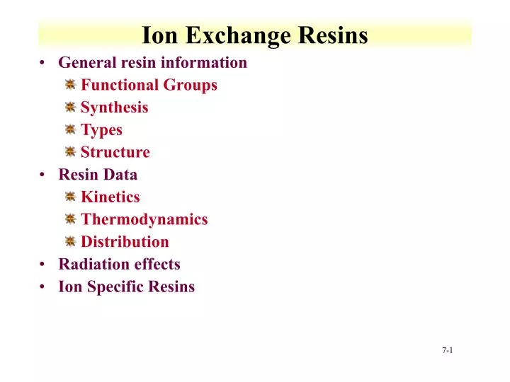 ion exchange resins n.