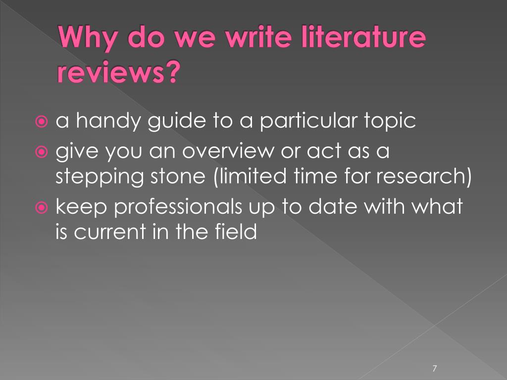 why we write literature review