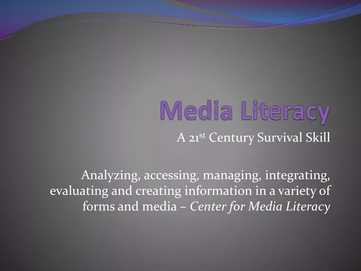 media literacy n.