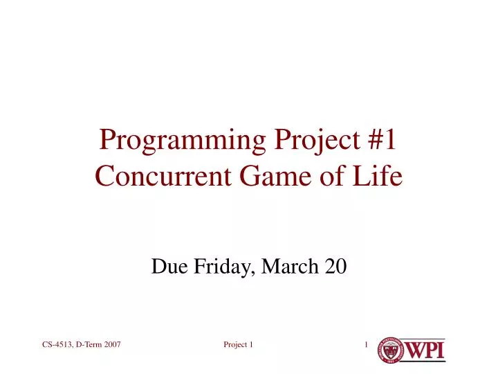 programming project 1 concurrent game of life n.