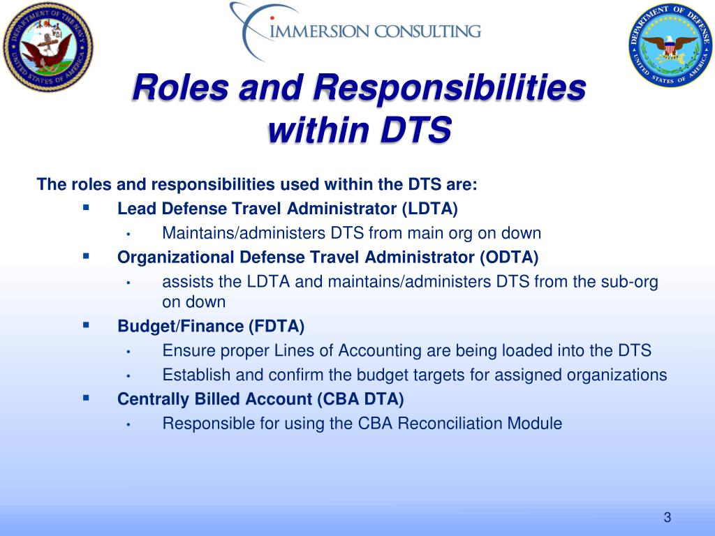 defense travel administrator(data) personnel