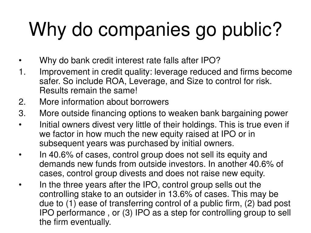 PPT Why do companies go public? PowerPoint Presentation, free