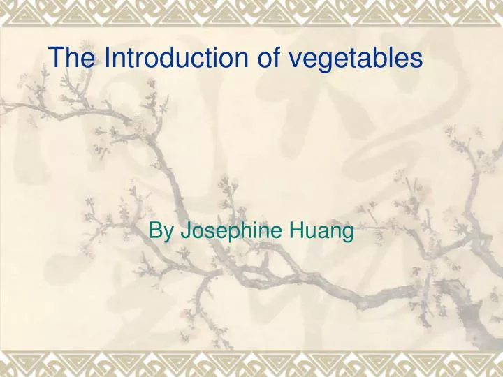 dissertation on vegetable