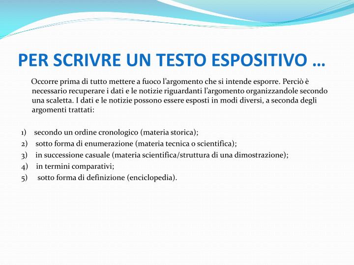 PPT - IL TESTO ESPOSITIVO PowerPoint Presentation - ID:6785893