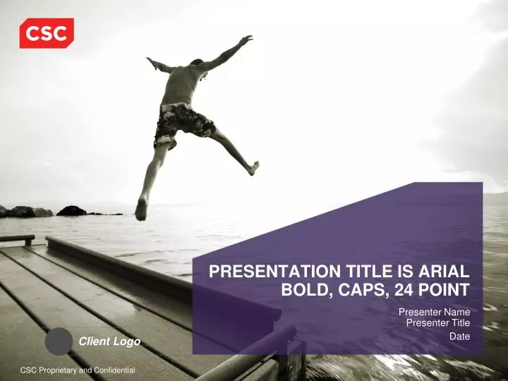 presentation title is arial bold caps 24 point n.