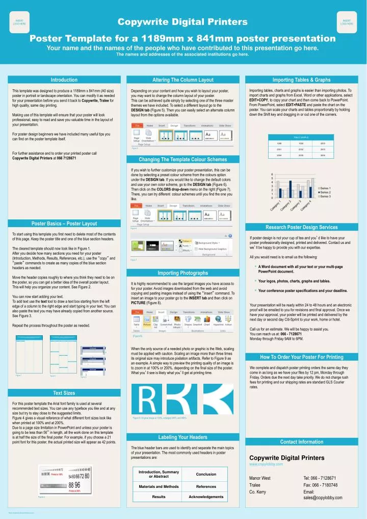 PPT Copywrite Digital Printers Poster Template For A 1189mm X 841mm 