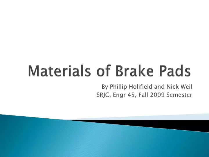 materials of brake pads n.