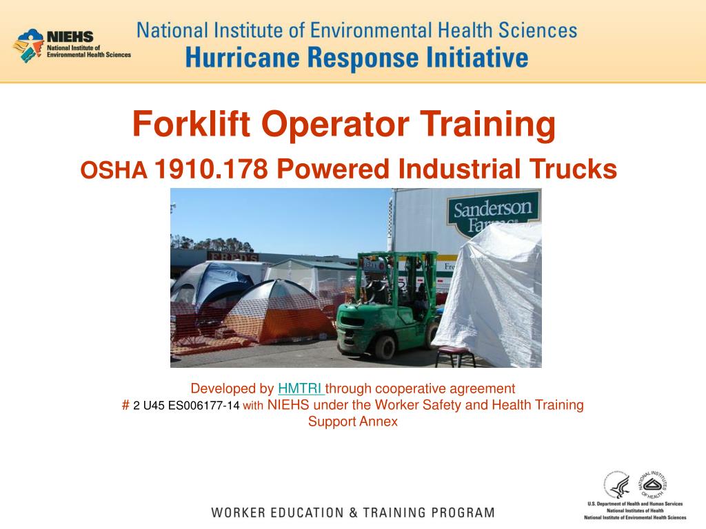 Ppt Forklift Operator Training Osha 1910 178 Powered Industrial Trucks Powerpoint Presentation Id 6788864