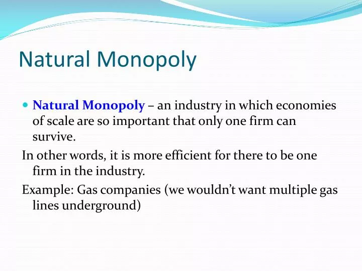 define natural monopoly economics