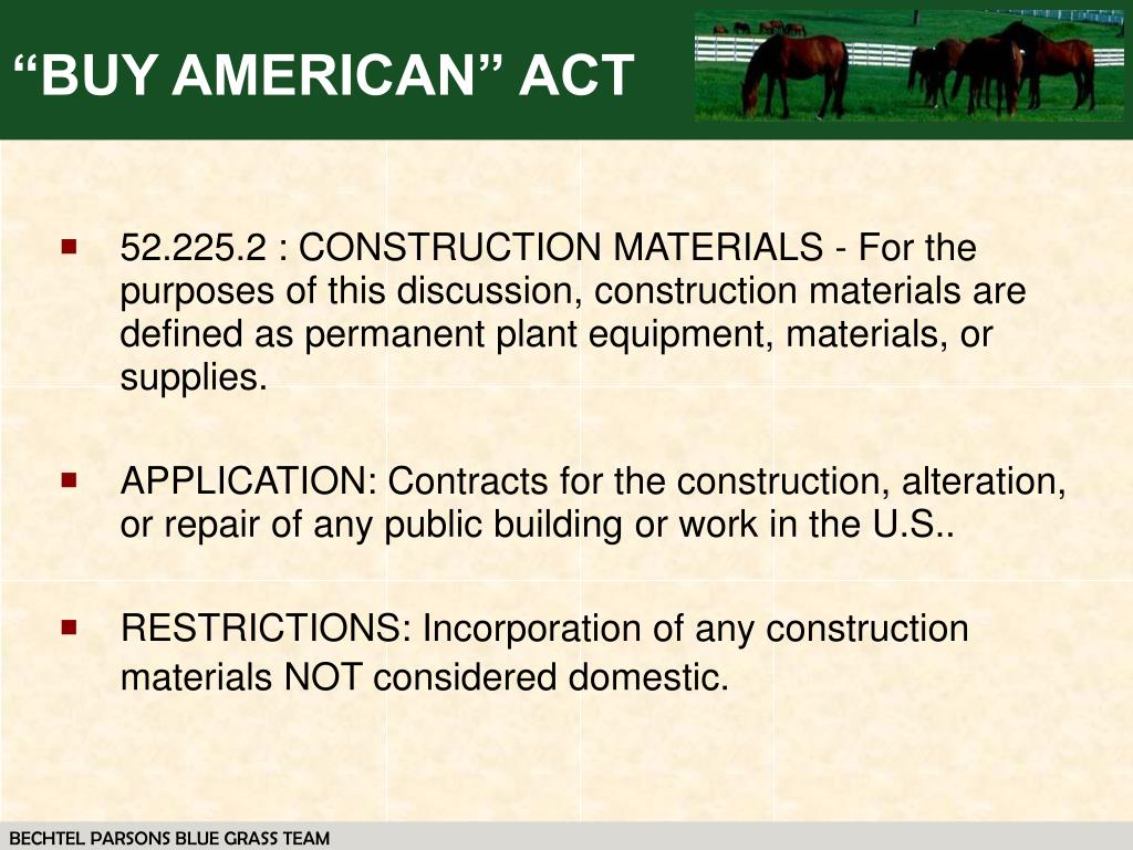 PPT Buy American Act PowerPoint Presentation, free download ID6789080
