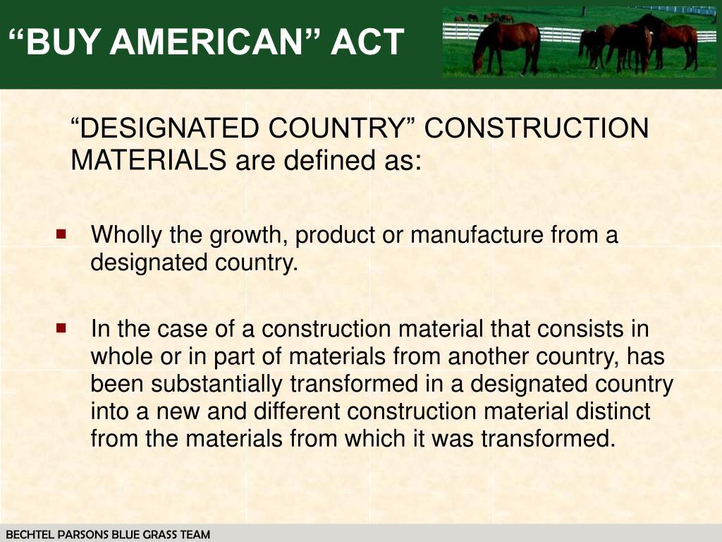 PPT Buy American Act PowerPoint Presentation, free download ID6789080