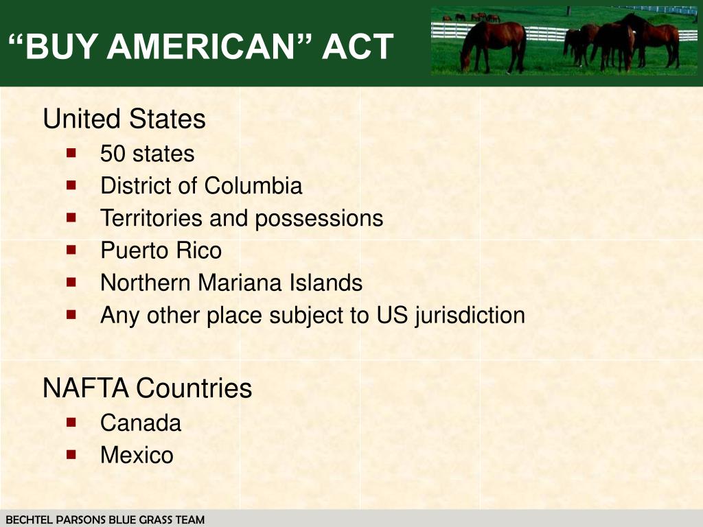 PPT Buy American Act PowerPoint Presentation, free download ID6789080
