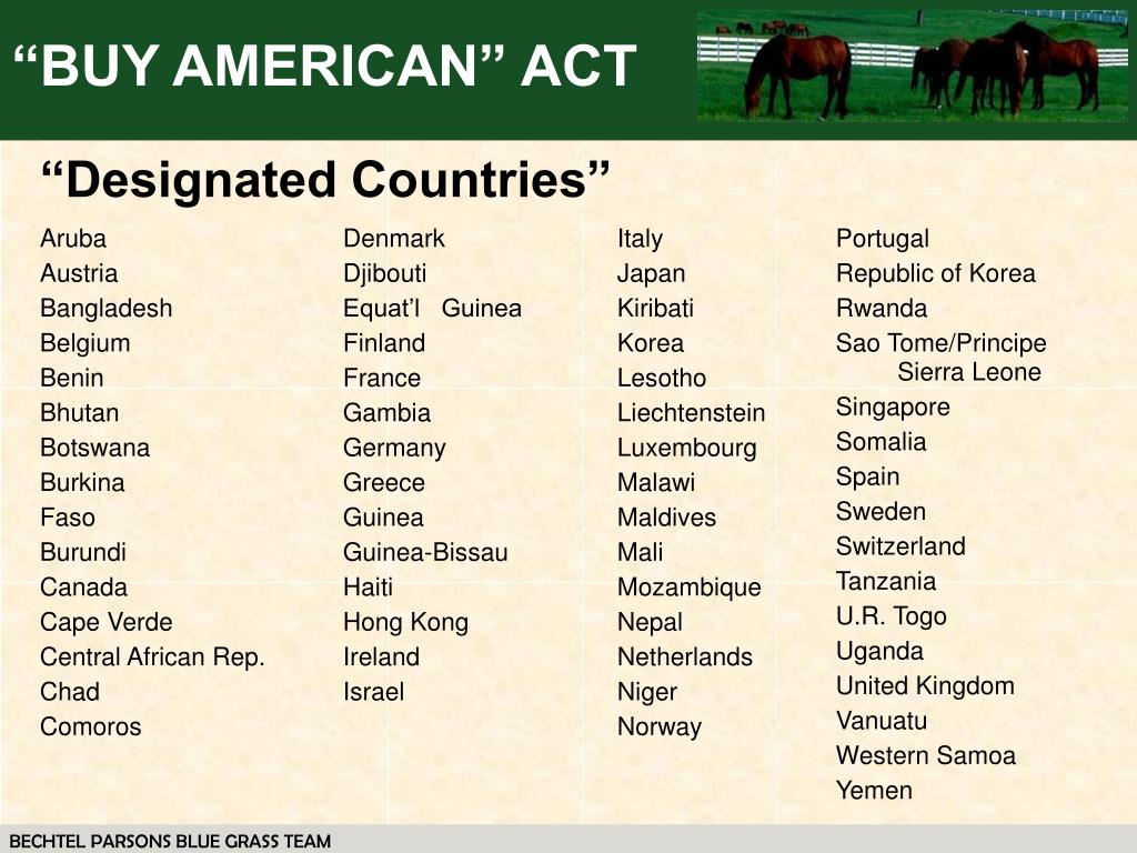 PPT Buy American Act PowerPoint Presentation, free download ID6789080