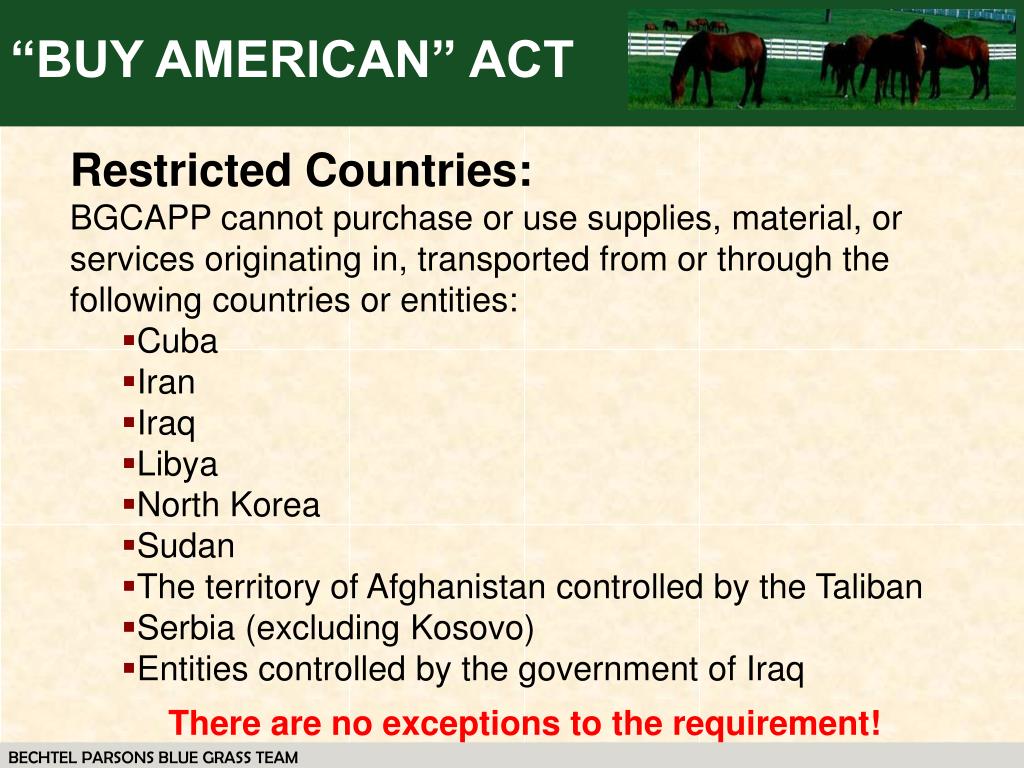 PPT Buy American Act PowerPoint Presentation, free download ID6789080
