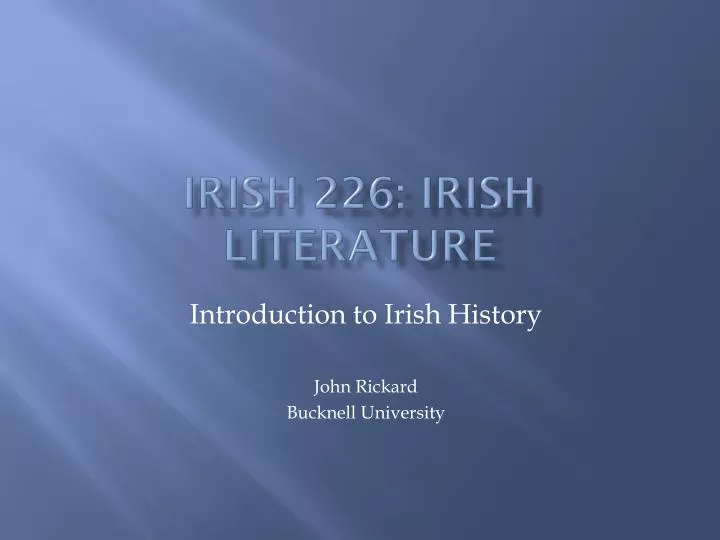 irish 226 irish literature n.