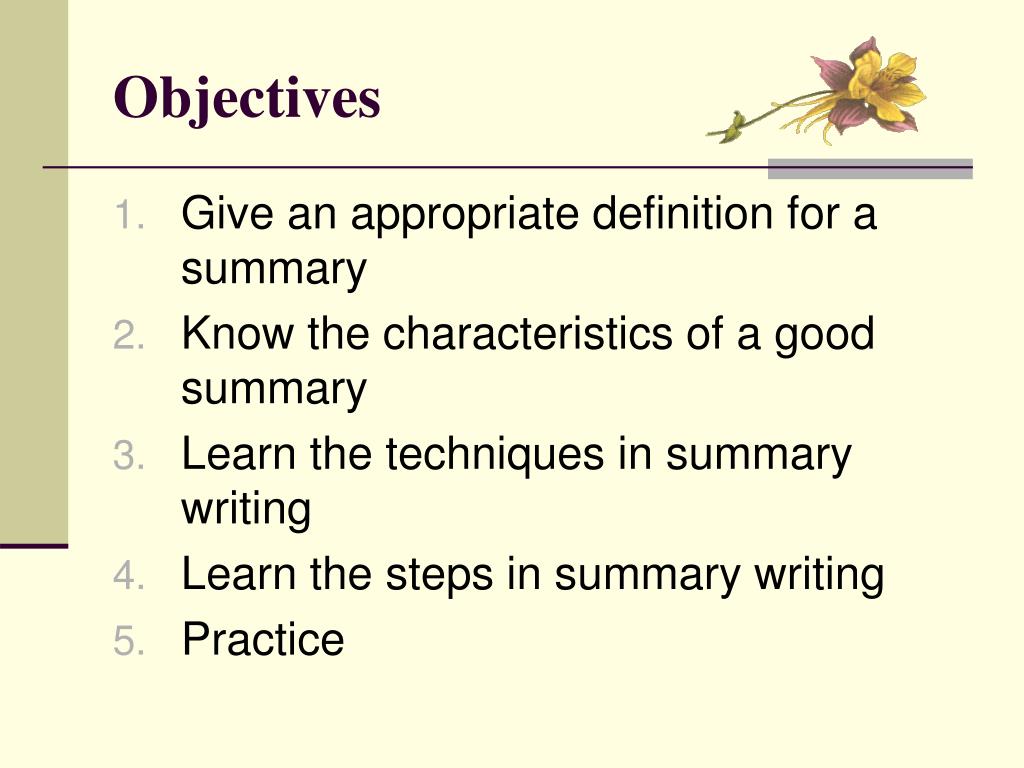 essay in objectives