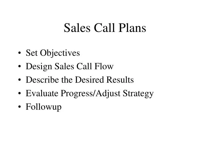 sales call plans n.