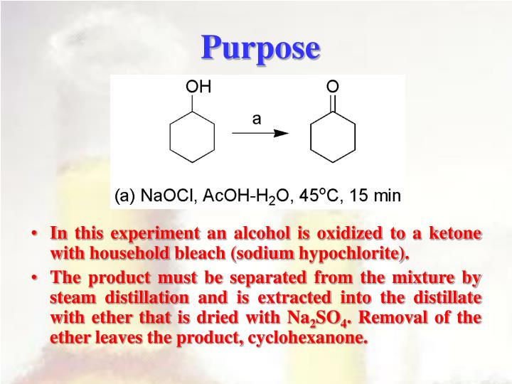 oxidation of cyclohexanol to cyclohexanone lab report
