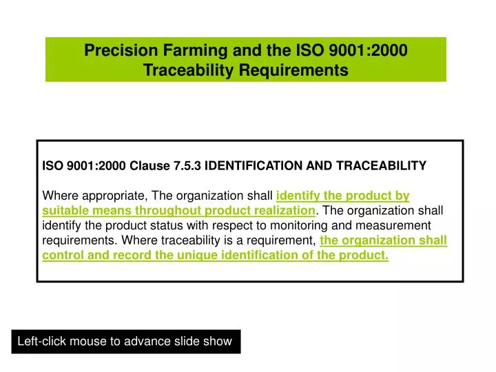 iso 9001 traceability definition