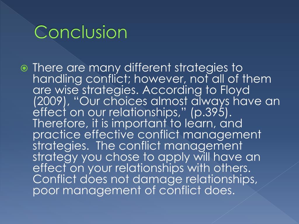conclusion for conflict essay